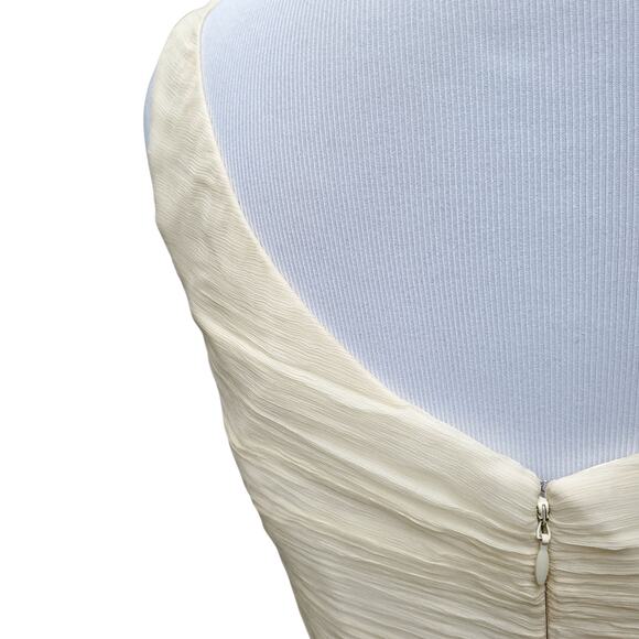 J. Crew Champagne Silk Chiffon Heidi Wedding Party Dress Style 93100 Sz 4 - Picture 12 of 16